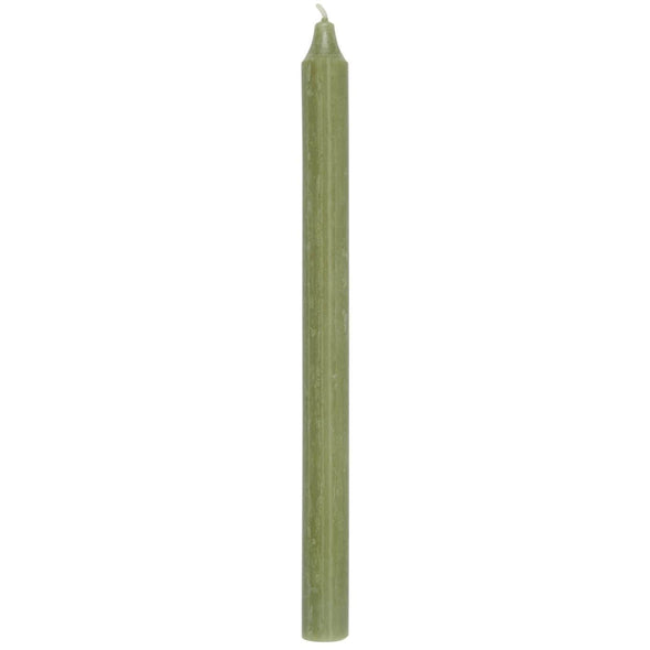 A tall green dinner candle.