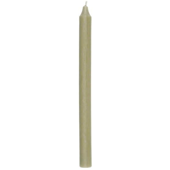 A tall green dinner candle.