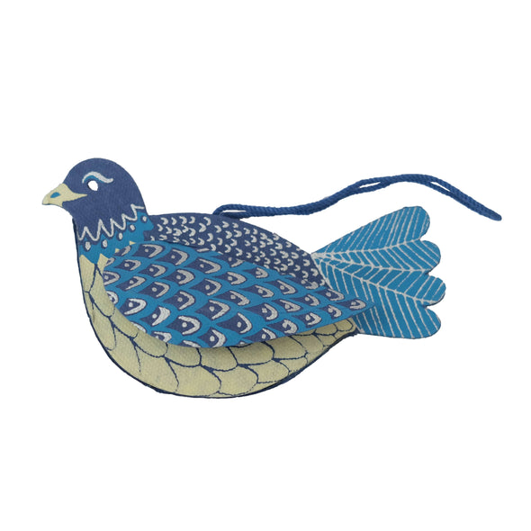 A blue dove decoration.